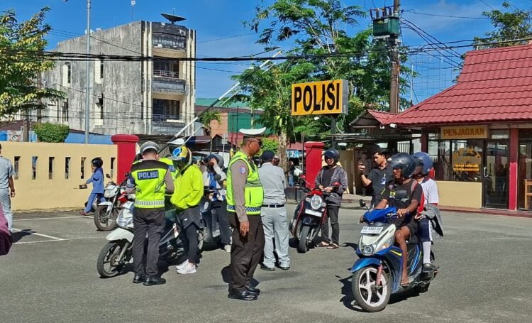 Puluhan Kendaraan Ditilang saat Razia Lalu Lintas Satlantas Polres Tarakan