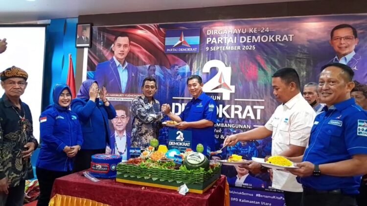 HUT ke-24 Partai Demokrat di Tarakan Berlangsung Sederhana dan Bagikan Sembako