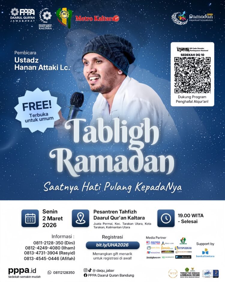 Hanan Attaki Isi Kajian dan Imam Tarawih di Pesantren Tahfiz Daarul Qur’an Kaltara
