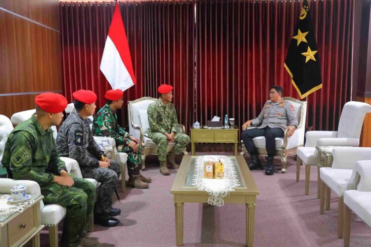 Perkuat Sinergitas di Bumi Benuanta, Kapolda Kaltara Terima Kunjungan Dan-Grup 4 Kopassus