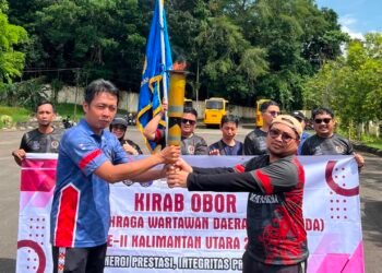 Tiba di Tarakan, Kirab Obor Porwada II Kaltara Disambut Meriah, PWI Target Pertahankan Juara Umum   