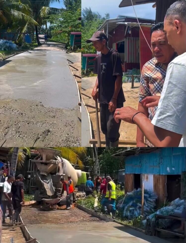 Wujudkan Aspirasi Warga, Asrin Saleh Tinjau Semenisasi Jalan 70 Meter di Pantai Amal